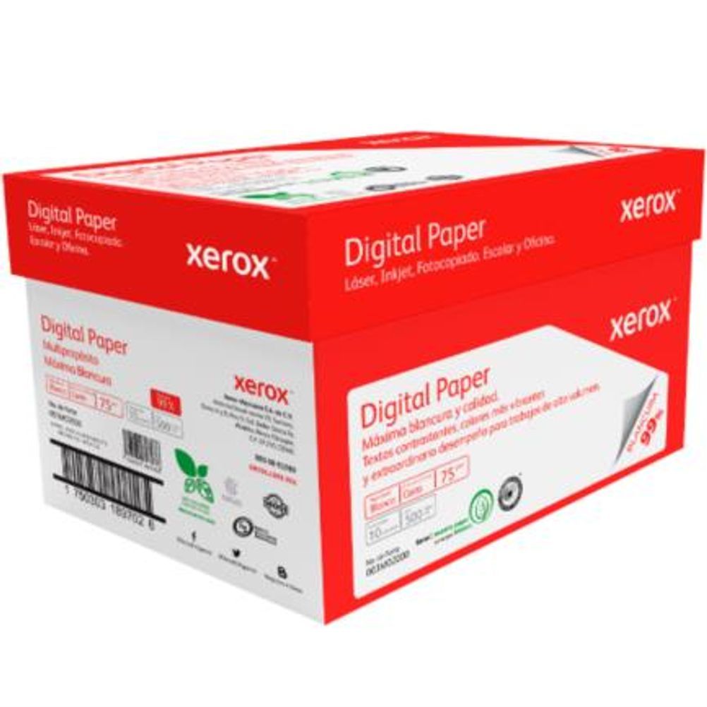 Papel Bond Tamaño Oficio Xerox Digital Paper 75 g/m², Blanco.