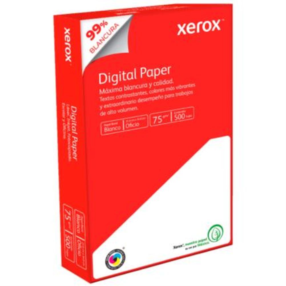 Papel Bond Tamaño Oficio Xerox Digital Paper 75 g/m², Blanco.