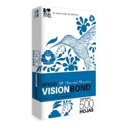 Papel Vision Bond Copamex Blanco 75 Gramos Oficio 500 Hojas