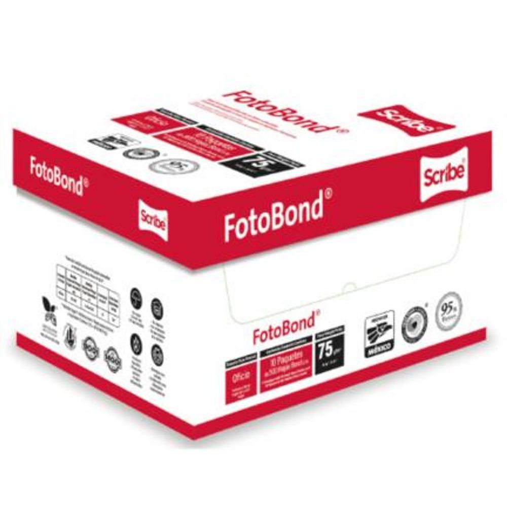 Scribe Papel Cortado Fotobond 75g/m², 5000 Hojas de Tamaño Oficio, Blanco