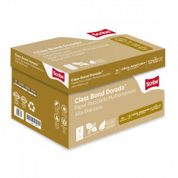 Scribe Papel Cortado Class Bond Dorado 75g/m², 5000 Hojas de Tamaño Oficio, Blancura 93%