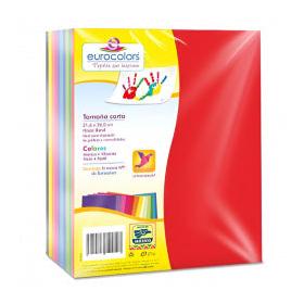 Eurocolors Papel Cortado 75g/m², 500 Hojas de Tamaño Carta, Multicolor