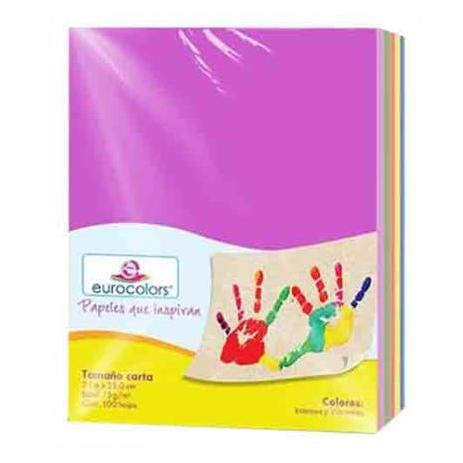 PAPEL CORTADO EUROCOLORS CARTA ARCOIRIS PASTEL C/100