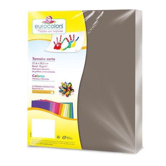 PAPEL CORTADO EUROCOLORS CARTA GRIS C/100