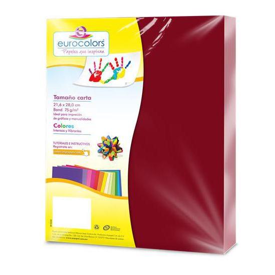 PAPEL CORTADO EUROCOLORS CARTA VINO C/100