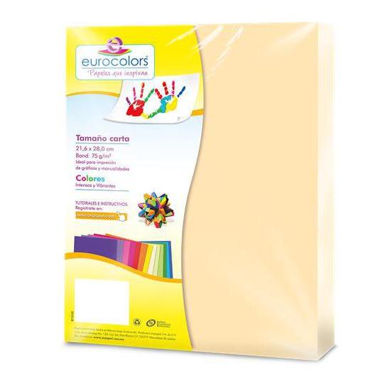 PAPEL CORTADO EUROCOLORS CARTA CREMA C/100