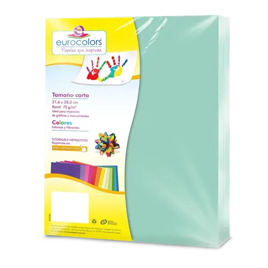 PAPEL CORTADO EUROCOLORS CARTA AZUL PASTEL C/100