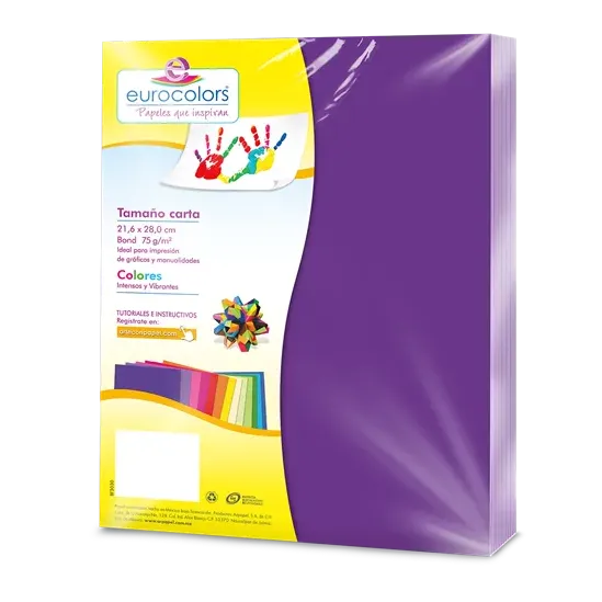 PAPEL CORTADO EUROCOLORS CARTA MORADO C/100