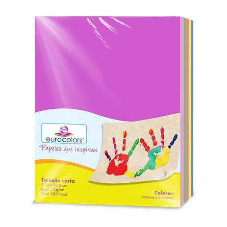 PAPEL CORTADO EUROCOLORS CARTA ARCOIRIS INTENSO C/100