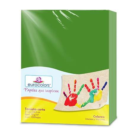 PAPEL CORTADO EUROCOLORS CARTA VERDE BANDERA C/100