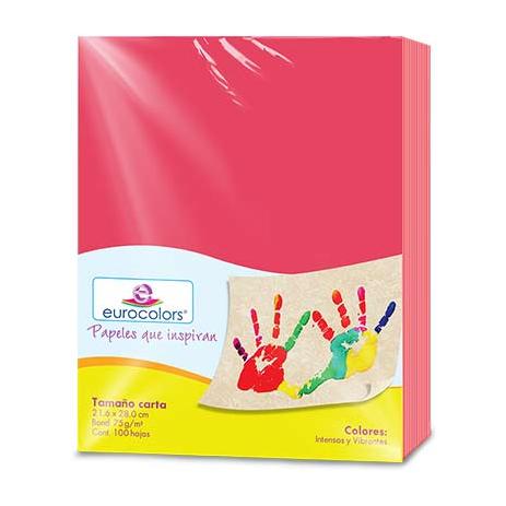 PAPEL CORTADO EUROCOLORS CARTA ROJO C/100