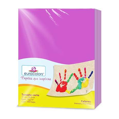 PAPEL CORTADO EUROCOLORS CARTA PURPURA C/100