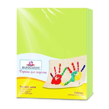 PAPEL CORTADO EUROCOLORS CARTA VERDE C/100