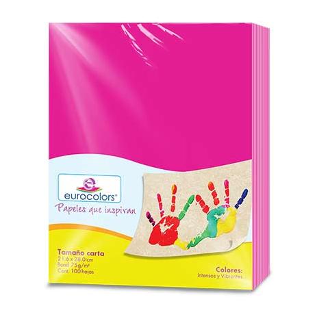 PAPEL CORTADO EUROCOLORS CARTA ROSA C/100