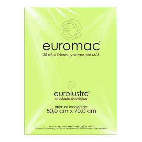 PAPEL LUSTRE EUROMAC VERDE NILO 50X70 24HOJAS