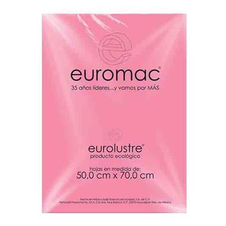 PAPEL LUSTRE EUROMAC ROSA PASTEL 50X70 25 HOJAS