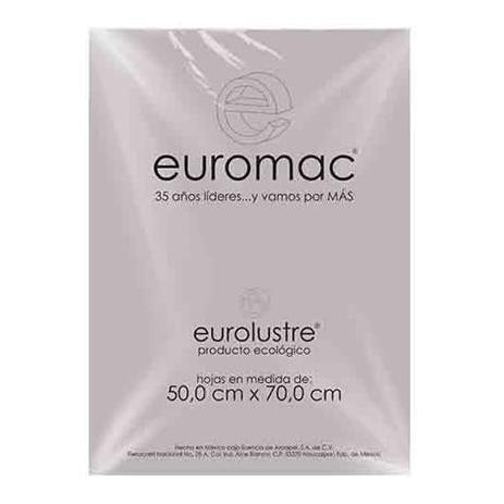 PAPEL LUSTRE EUROMAC GRIS 50X70 25 HOJAS