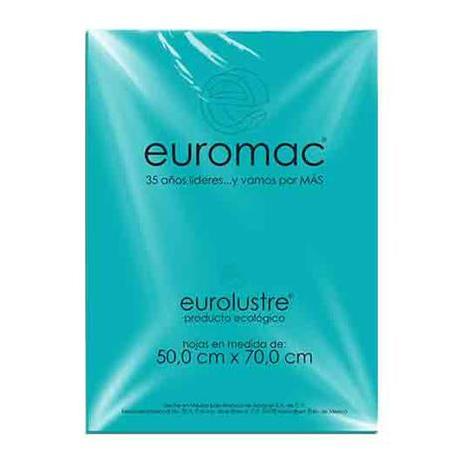 PAPEL LUSTRE EUROMAC AZUL AQUAMARINO 50X70 24 HOJAS