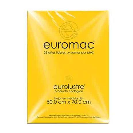 PAPEL LUSTRE EUROMAC AMARILLO ORO 50X70 25 HOJAS