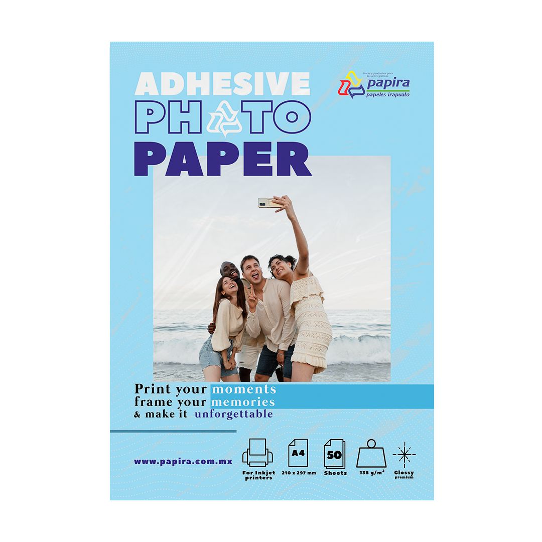 Papel Fotográfico Adhesivo Papira Tamaño A4 Glossy Calcomanía