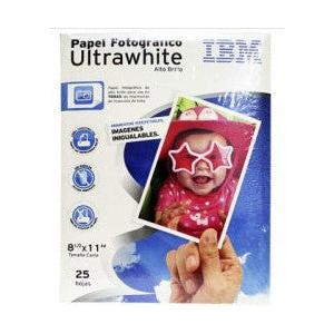 IBM Papel Fotográfico UltraWhite 200g/m², Tamaño Carta, 25 Hojas