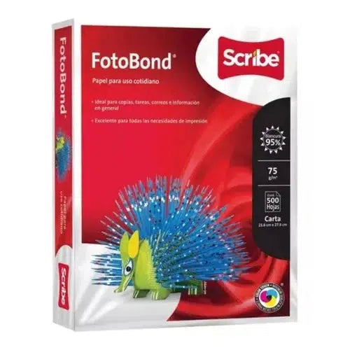 Papel Bond Scribe Fotobond Tamaño Carta Paquete 500 Hojas