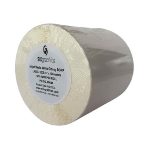 Papel Six Graphics Bopp Blanco Brillante Adhesivo Acrilico Respaldo Papel 6 x 100 Metros