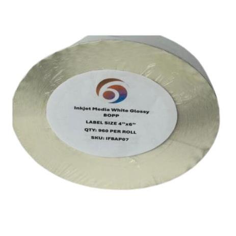 Papel Six Graphics Bopp Blanco Brillante Adhesivo Acrilico Respaldo 4 x 6" Core 3 960 Etiquetas