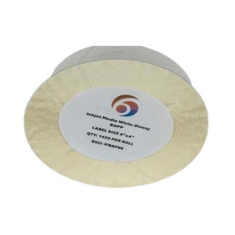 Papel Six Graphics Bopp Blanco Brillante Adhesivo Acrilico Respaldo 4 x 4" Core 3 1420 Etiquetas