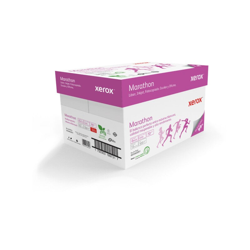 Caja de Papel Bond Xerox Marathon Tamaño Carta 70G/M² C/5000 Hojas.