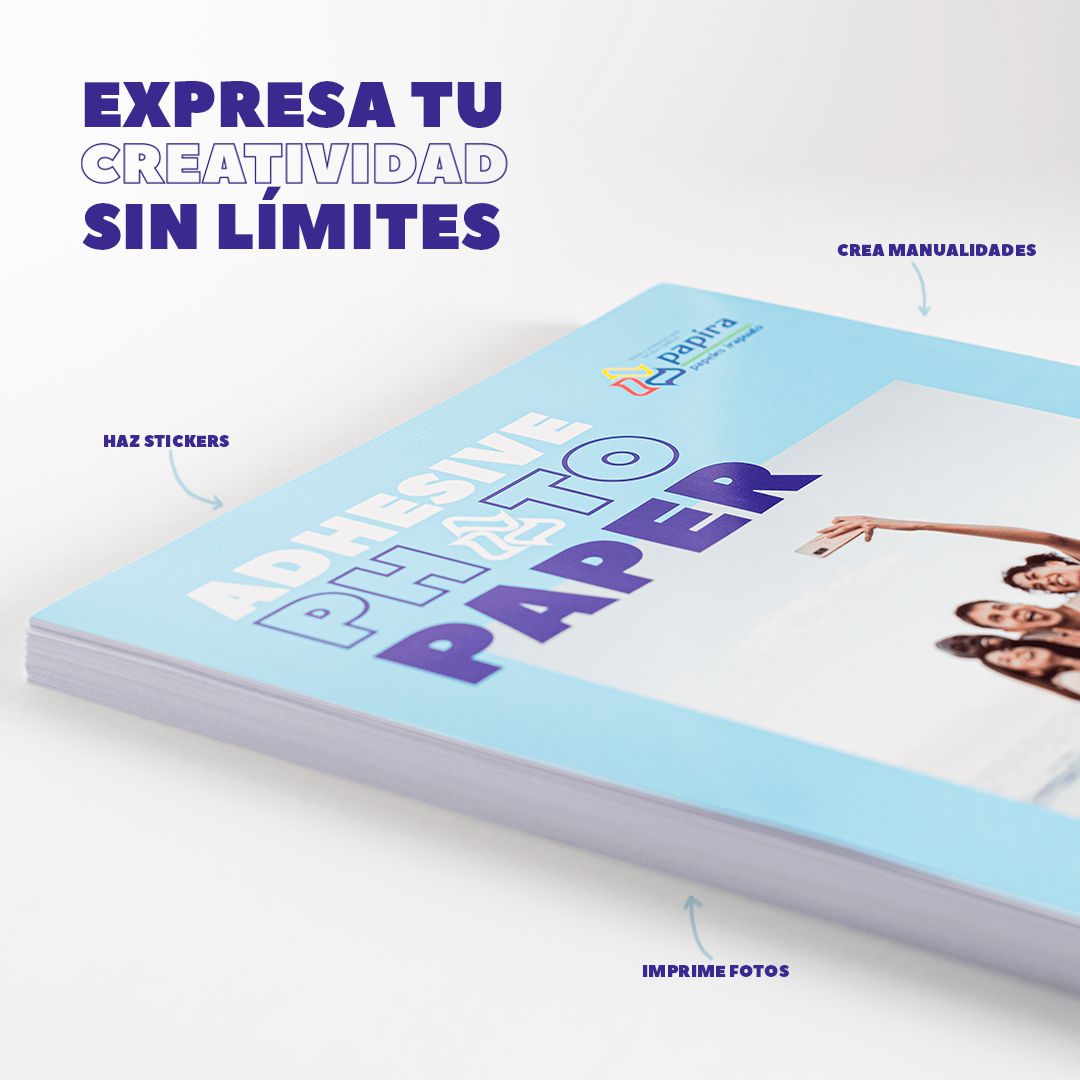 Papel Fotográfico Adhesivo Papira Tamaño A4 Glossy Calcomanía