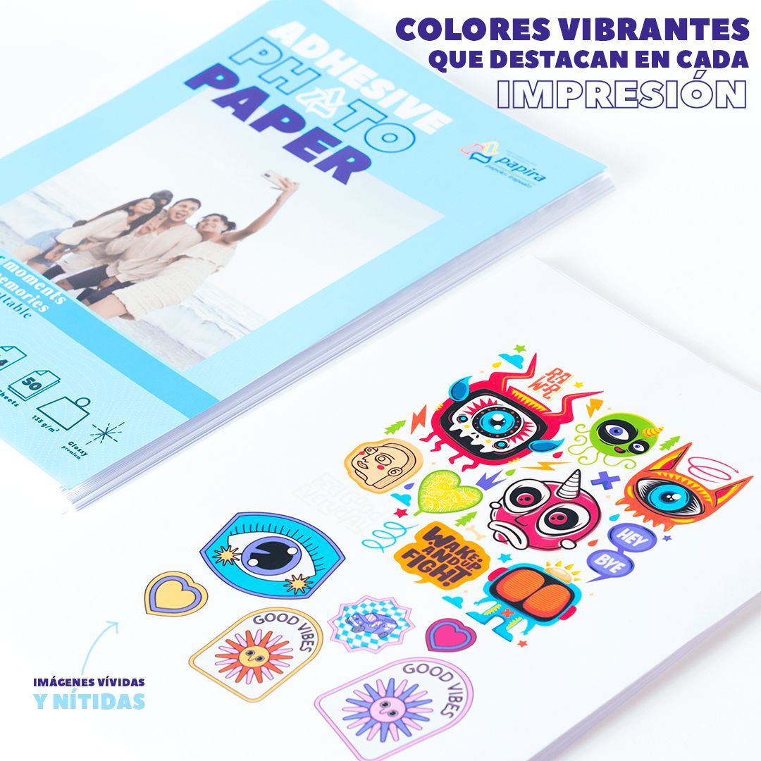 Papel Fotográfico Adhesivo Papira Tamaño A4 Glossy Calcomanía