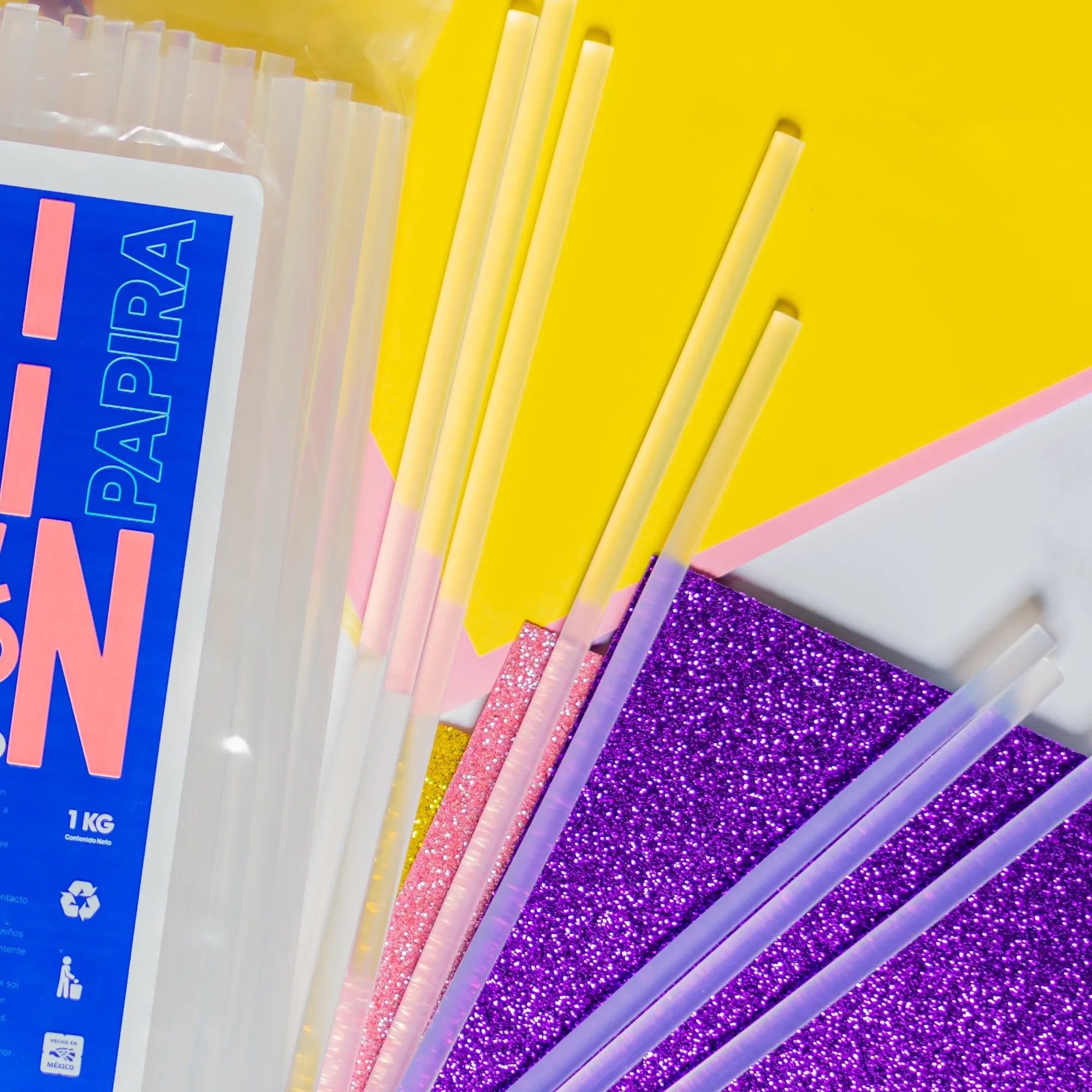 Barras De Silicón Delgado Transparente Papira Bolsa De 1kg