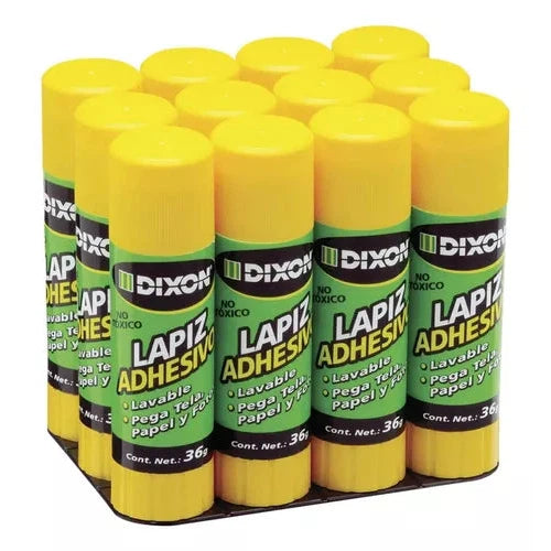 Lápiz Adhesivo Dixon Barra Grande 36 Gramos Paquete 12 Pzs