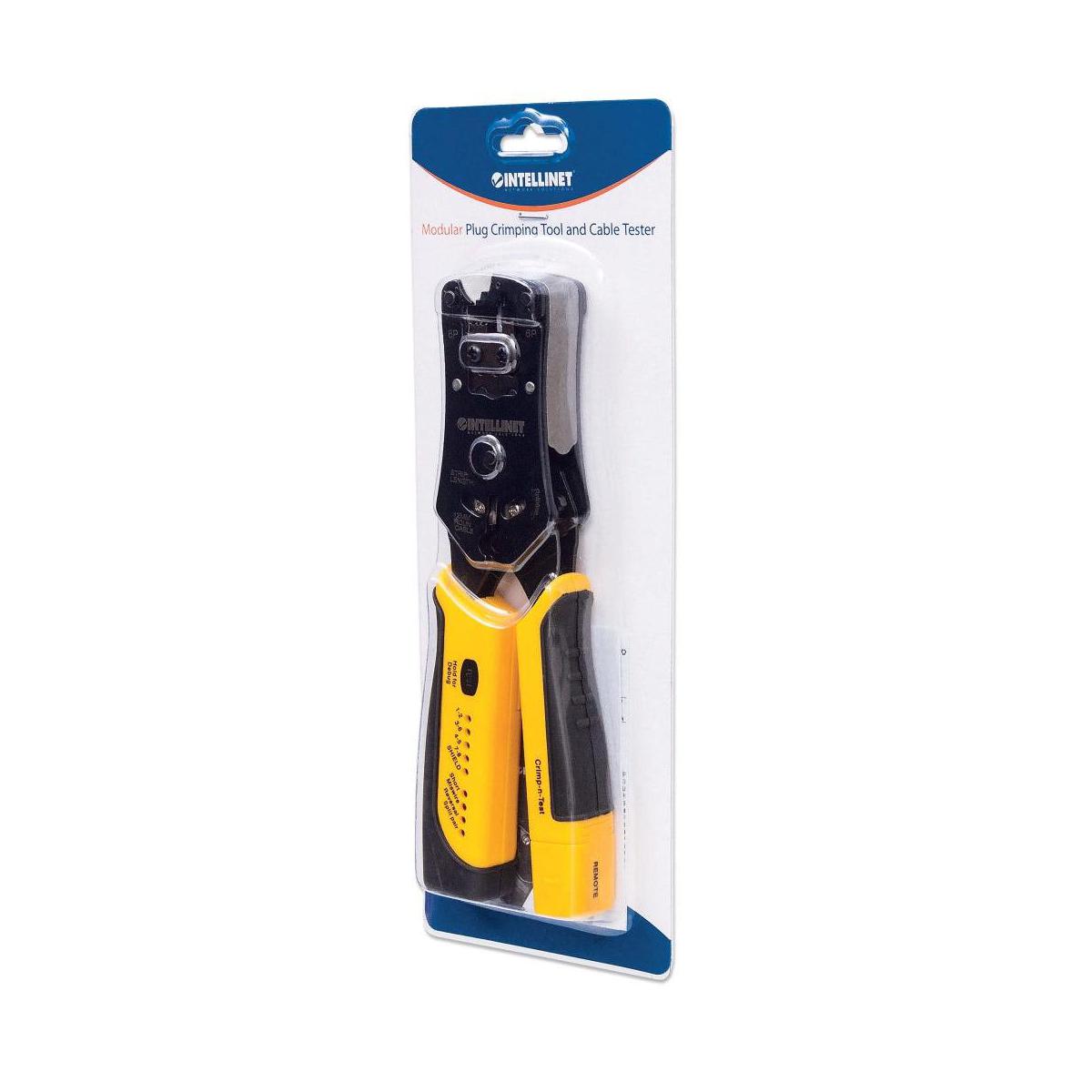 Intellinet Pinza Crimpeadora 780124, RJ-11/RJ-12/RJ-22/RJ-45, Negro/Amarillo