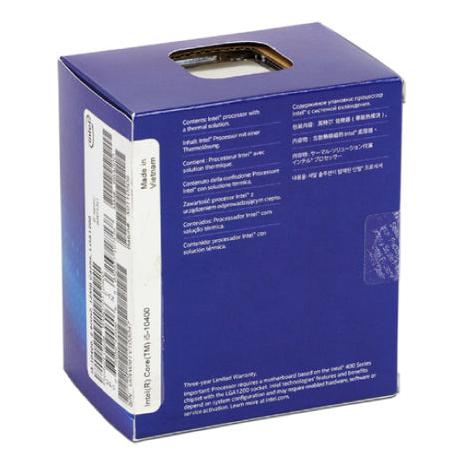 Procesador Intel Core i5-10400, S-1200, 2.90GHz, Six-Core, 12MB Smart Cache (10ma. Generación - Comet Lake)