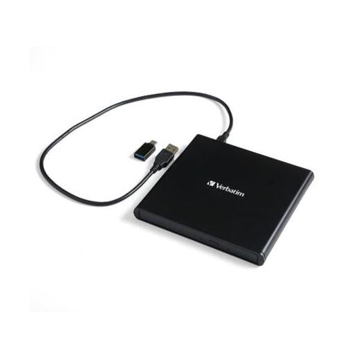 Verbatim Slimline Quemador de DVD, DVD+RW 8x / CD-RW 24x, USB 2.0, Externo, Negro