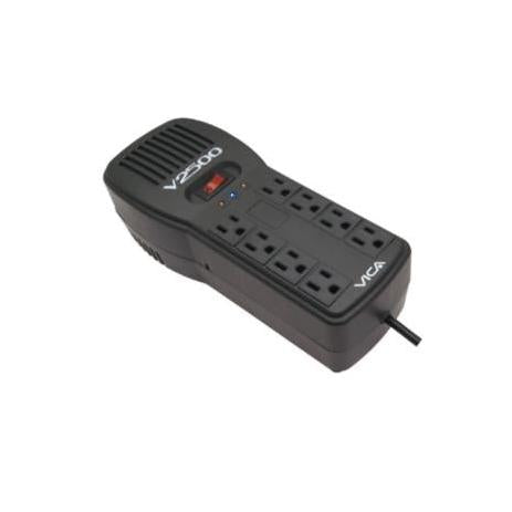 Regulador Vica V2500, 2500VA, 300J, Entrada 100-127V, Negro