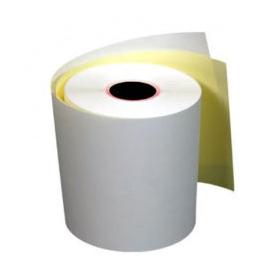 PCM Rollo de Papel Autocopia, 70 x 76mm, Blanco/Amarillo, 50 Rollos