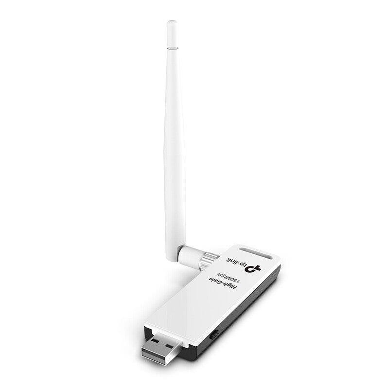 Adaptador USB inalámbrico de alta ganancia N 150 Mbps 2.4 GHz con 1 antena desmontable de 4dBi, TL-WN722N
