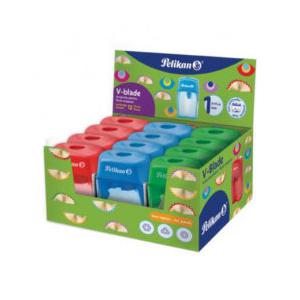 Pelikan Sacapuntas con Depósito, Caja con 12 Piezas, Colores Surtidos