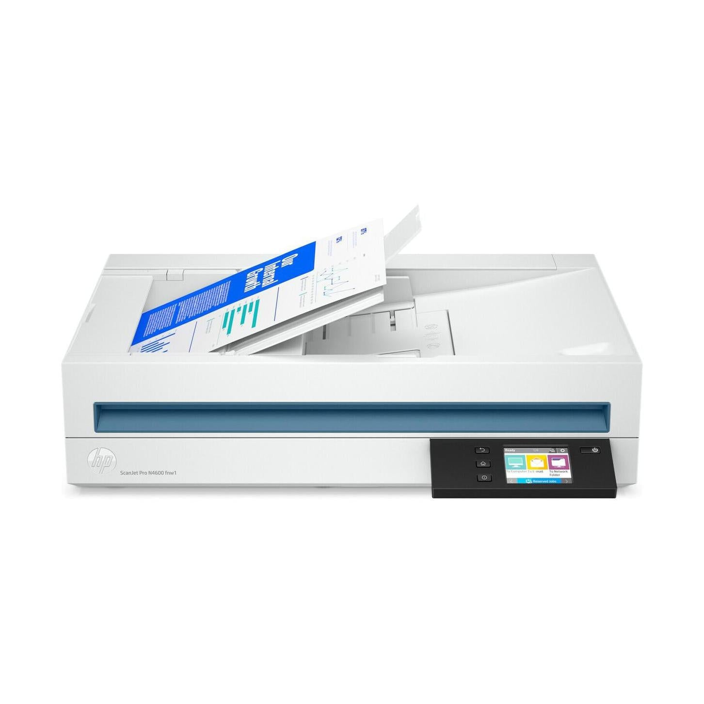 Scanner HP ScanJet Pro N4600 FNW1, 1200 x 1200DPI, Escáner Color, Escaneado Dúplex, USB 3.2, Blanco