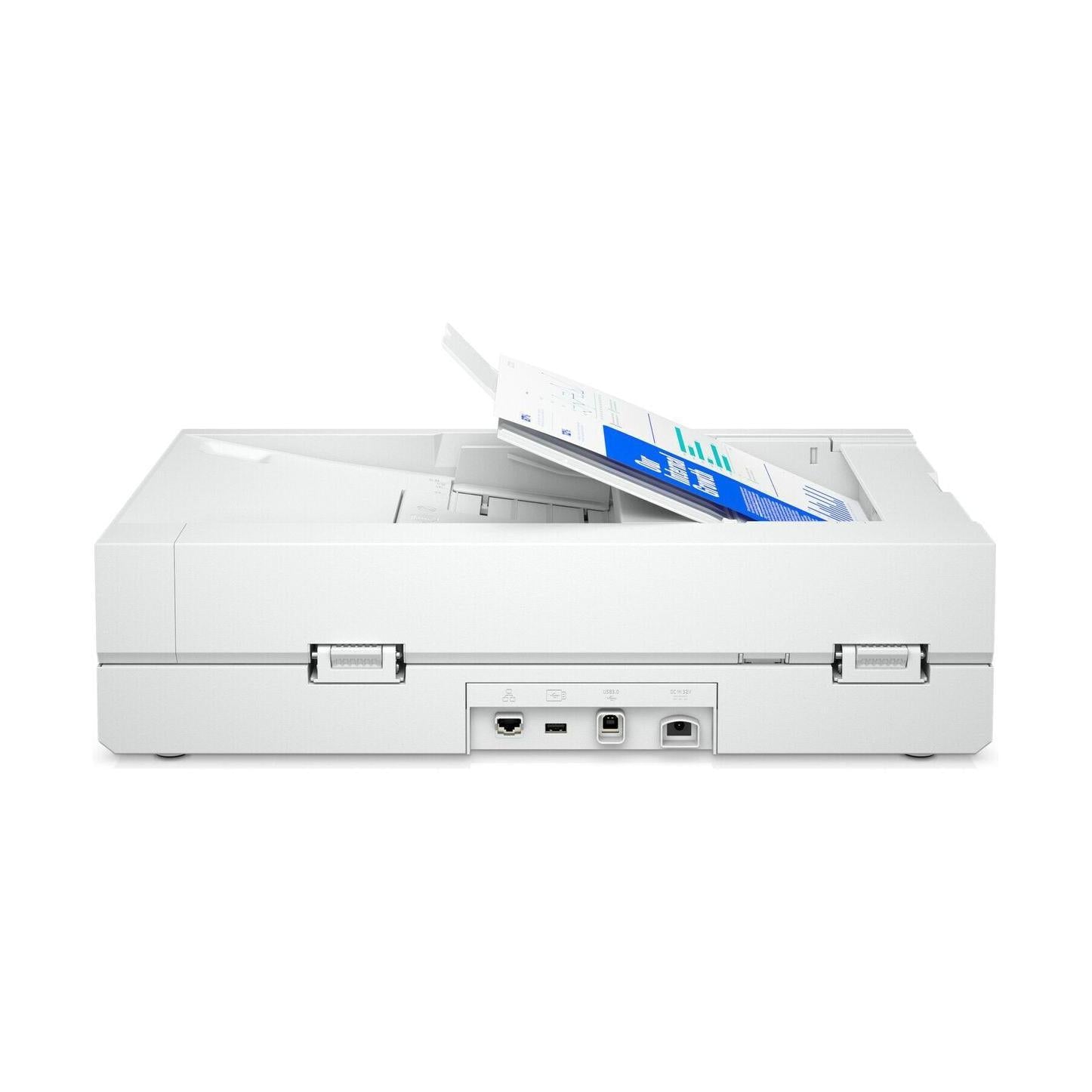 Scanner HP ScanJet Pro N4600 FNW1, 1200 x 1200DPI, Escáner Color, Escaneado Dúplex, USB 3.2, Blanco