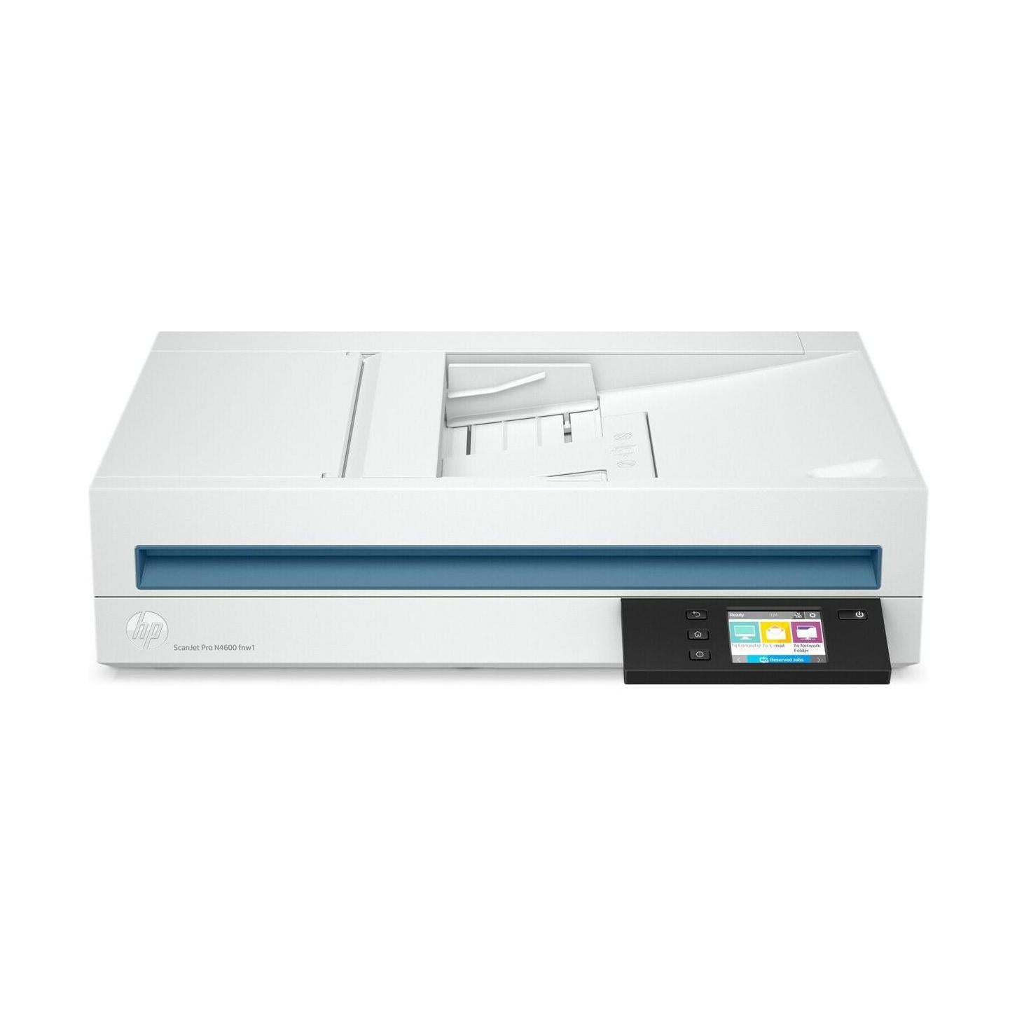 Scanner HP ScanJet Pro N4600 FNW1, 1200 x 1200DPI, Escáner Color, Escaneado Dúplex, USB 3.2, Blanco