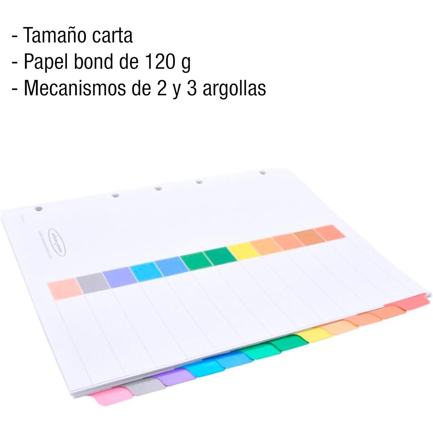 Separadores de hojas Acco Wilson Jones TAB, 12 Divisiones, 5 Piezas, Rojo