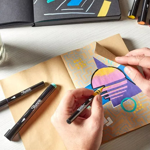 Plumones Sharpie Marcadores Acrílicos Creativos Punta Pincel 5 Piezas