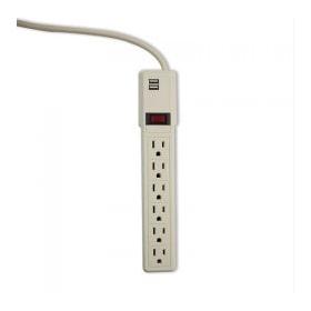 Smartbitt Supresor de Picos SBSS-550J6USB, 6 salidas, 2 Puertos USB 1A, 550 Joules