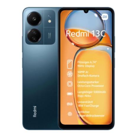 Smartphone Xiaomi Redmi 13C 6.74" 128GB/4GB Cámara 50MP/8MP MediaTek Android 13 Color Azul