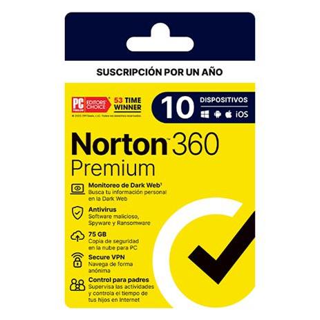Licencia Antivirus Norton 360 Premium 1 Año 10 Dispositivos 21443392