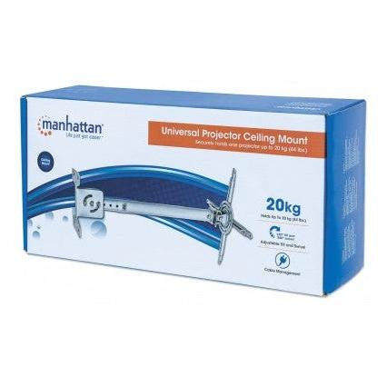 Manhattan Soporte de Techo para Proyector, 50-77cm, hasta 20Kg, Plata